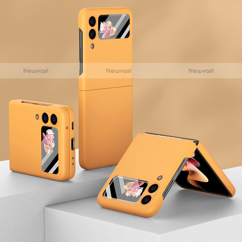 Hard Rigid Plastic Matte Finish Case Back Cover R01 for Samsung Galaxy Z Flip3 5G Orange