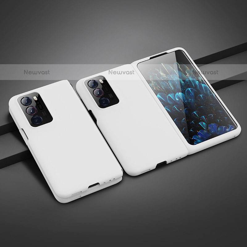 Hard Rigid Plastic Matte Finish Case Back Cover R02 for Oppo Find N 5G White