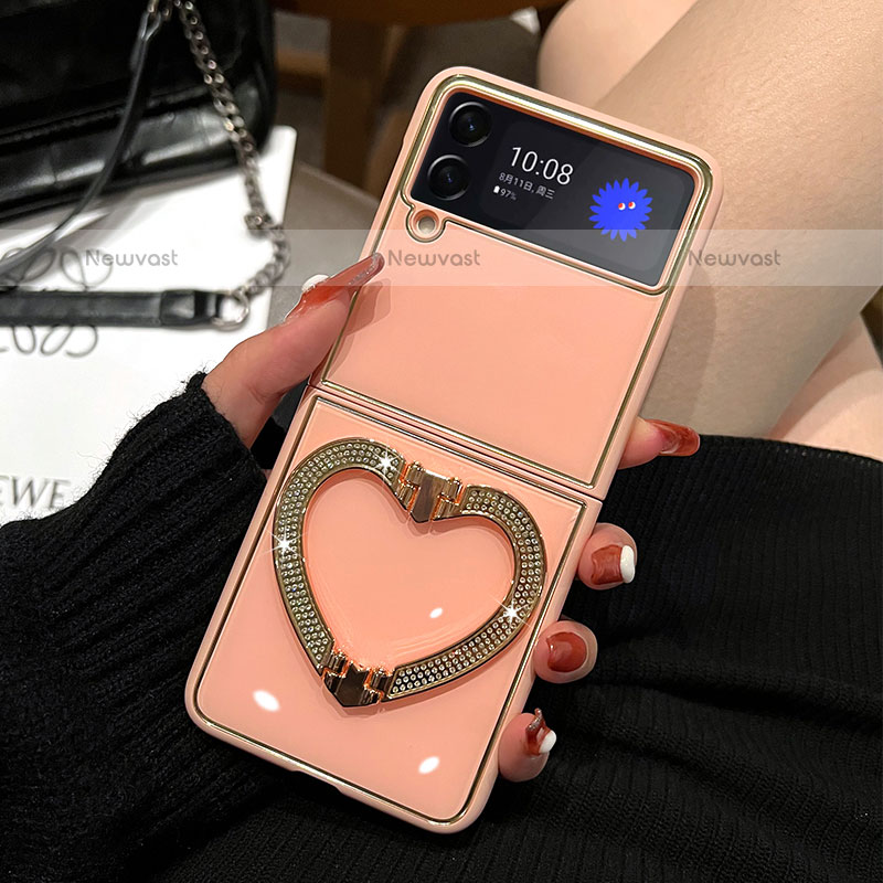 Hard Rigid Plastic Matte Finish Case Back Cover R03 for Samsung Galaxy Z Flip3 5G Rose Gold