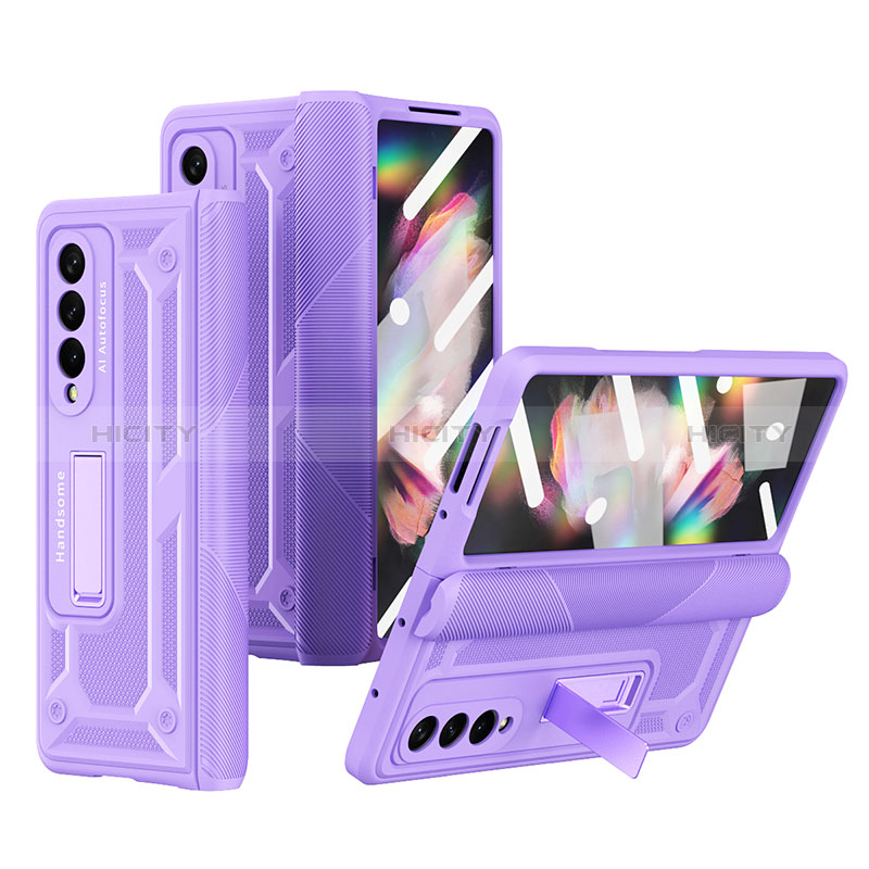 Hard Rigid Plastic Matte Finish Case Back Cover R03 for Samsung Galaxy Z Fold4 5G Purple