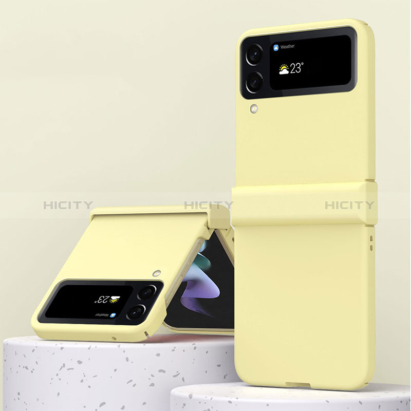 Hard Rigid Plastic Matte Finish Case Back Cover R04 for Samsung Galaxy Z Flip4 5G Yellow