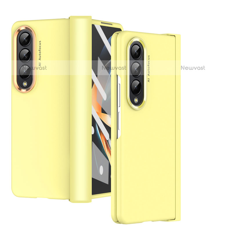 Hard Rigid Plastic Matte Finish Case Back Cover R08 for Samsung Galaxy Z Fold3 5G Yellow