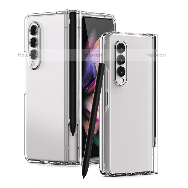 Hard Rigid Plastic Matte Finish Case Back Cover T01 for Samsung Galaxy Z Fold3 5G Clear