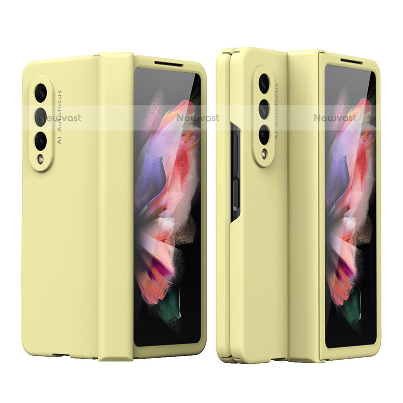 Hard Rigid Plastic Matte Finish Case Back Cover T02 for Samsung Galaxy Z Fold3 5G Yellow