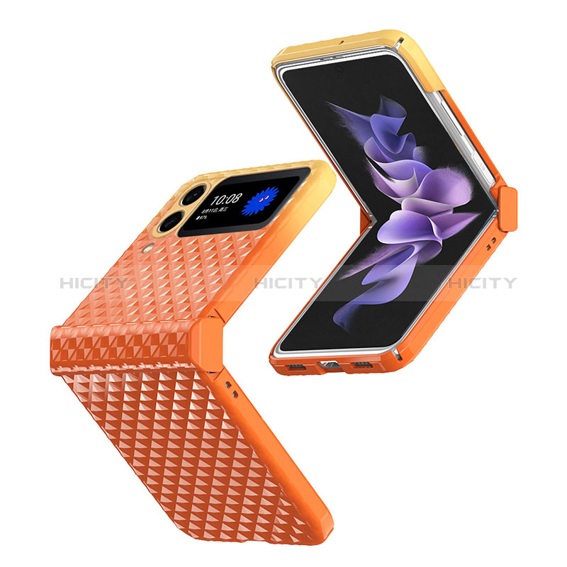 Hard Rigid Plastic Matte Finish Case Back Cover T03 for Samsung Galaxy Z Flip4 5G Orange