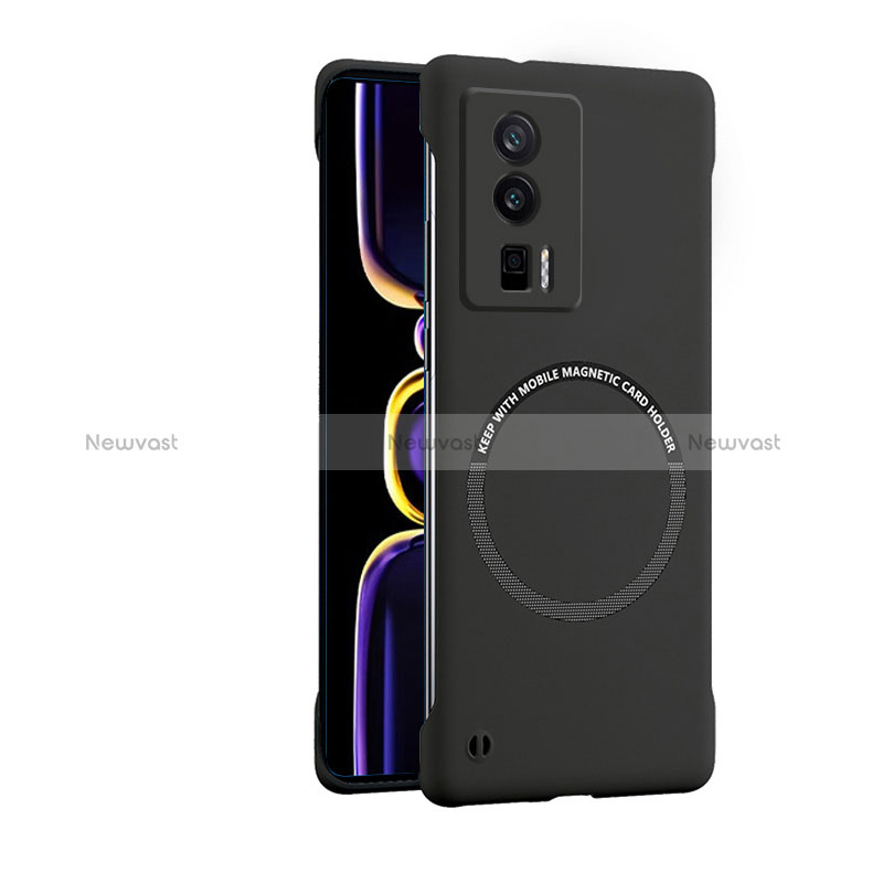 Hard Rigid Plastic Matte Finish Case Back Cover with Mag-Safe Magnetic for Xiaomi Poco F5 Pro 5G Black