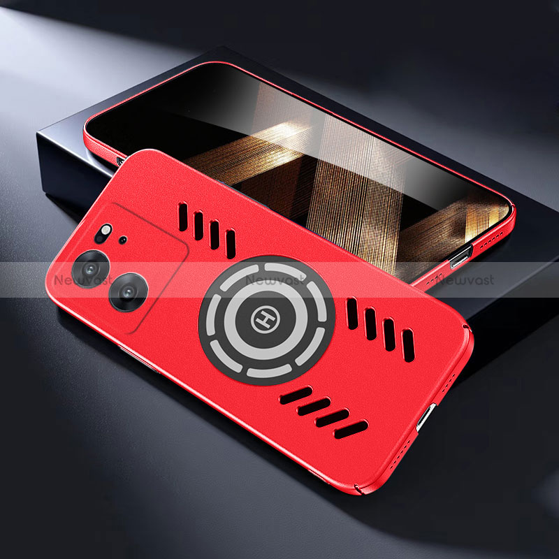 Hard Rigid Plastic Matte Finish Case Back Cover with Mag-Safe Magnetic for Xiaomi Redmi K60 Ultra 5G Red