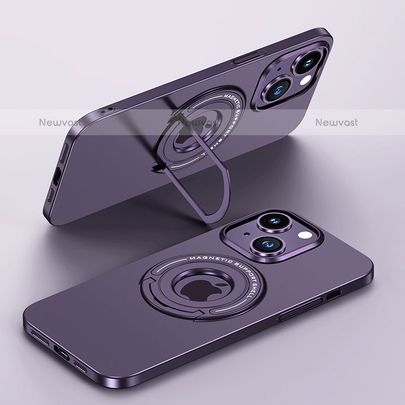 Hard Rigid Plastic Matte Finish Case Back Cover with Mag-Safe Magnetic JB1 for Apple iPhone 13 Purple