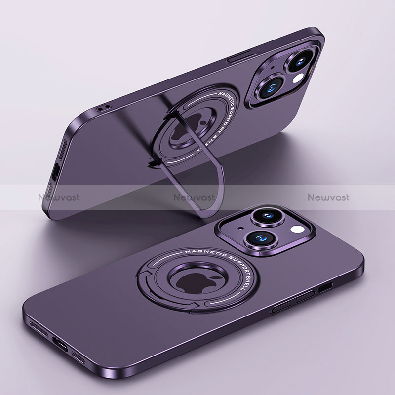 Hard Rigid Plastic Matte Finish Case Back Cover with Mag-Safe Magnetic JB1 for Apple iPhone 15 Plus Purple