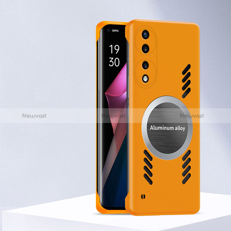 Hard Rigid Plastic Matte Finish Case Back Cover with Mag-Safe Magnetic P01 for Huawei Honor 90 5G Orange