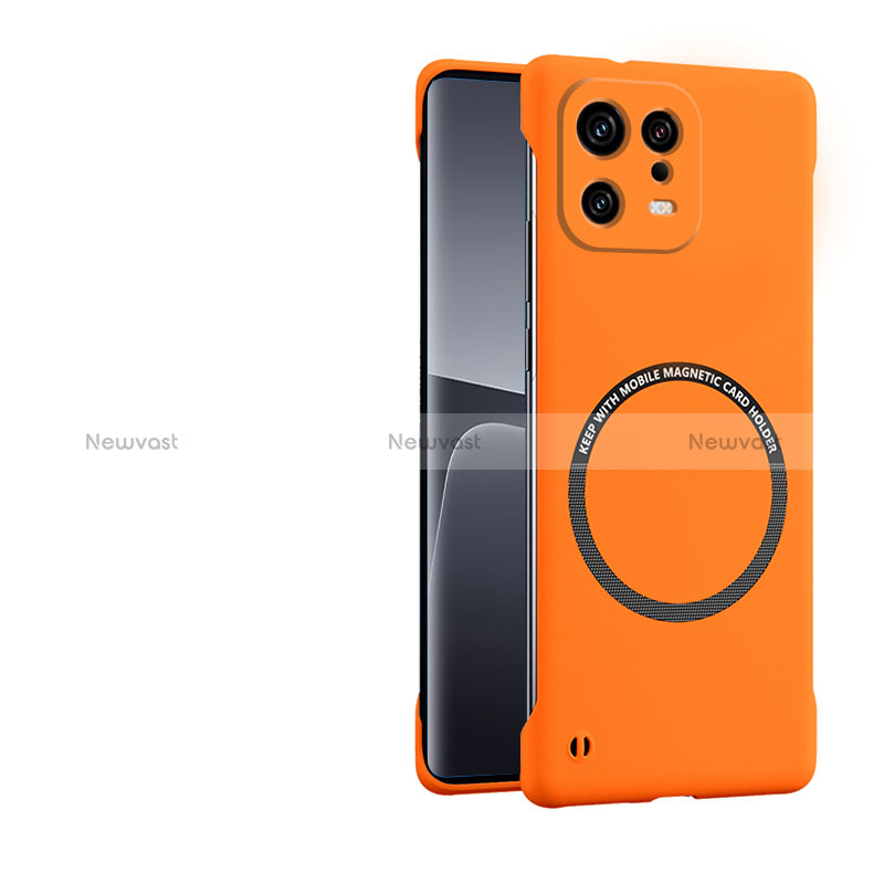 Hard Rigid Plastic Matte Finish Case Back Cover with Mag-Safe Magnetic P01 for Xiaomi Mi 13 Pro 5G Orange