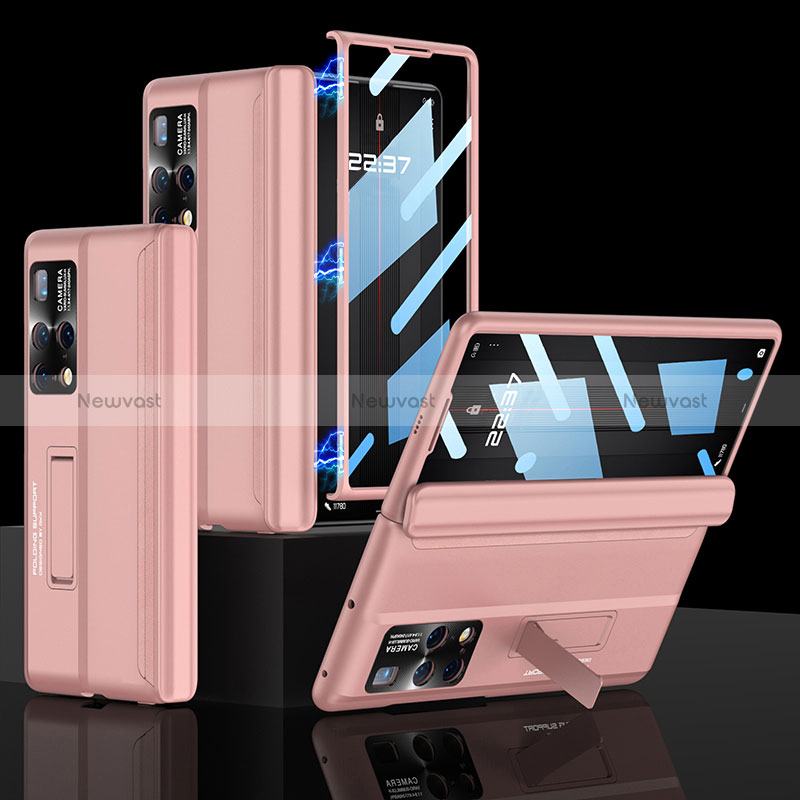 Hard Rigid Plastic Matte Finish Case Back Cover with Stand AC1 for Huawei Mate X2 Pink