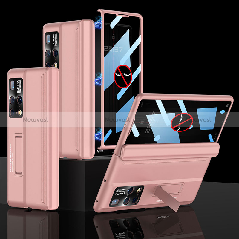 Hard Rigid Plastic Matte Finish Case Back Cover with Stand AC2 for Huawei Mate X2 Pink