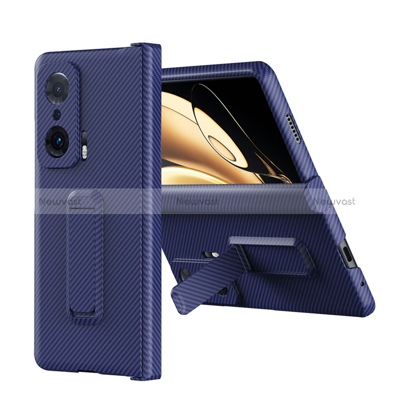 Hard Rigid Plastic Matte Finish Case Back Cover with Stand ZL1 for Huawei Honor Magic V 5G Blue