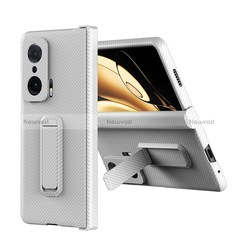 Hard Rigid Plastic Matte Finish Case Back Cover with Stand ZL1 for Huawei Honor Magic V 5G White