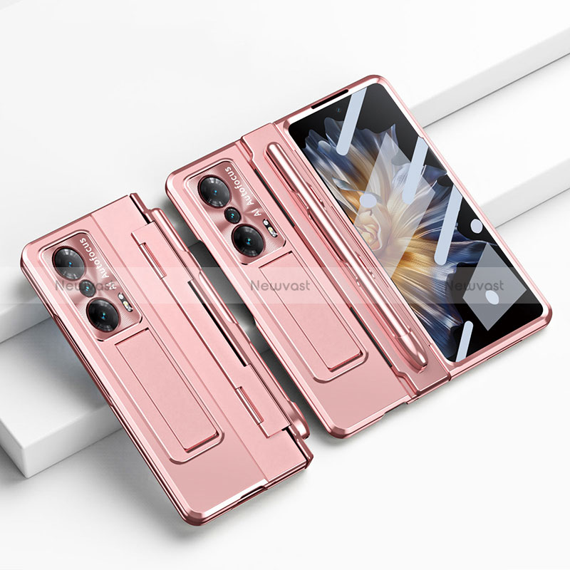 Hard Rigid Plastic Matte Finish Case Back Cover with Stand ZL1 for Huawei Honor Magic Vs 5G Rose Gold