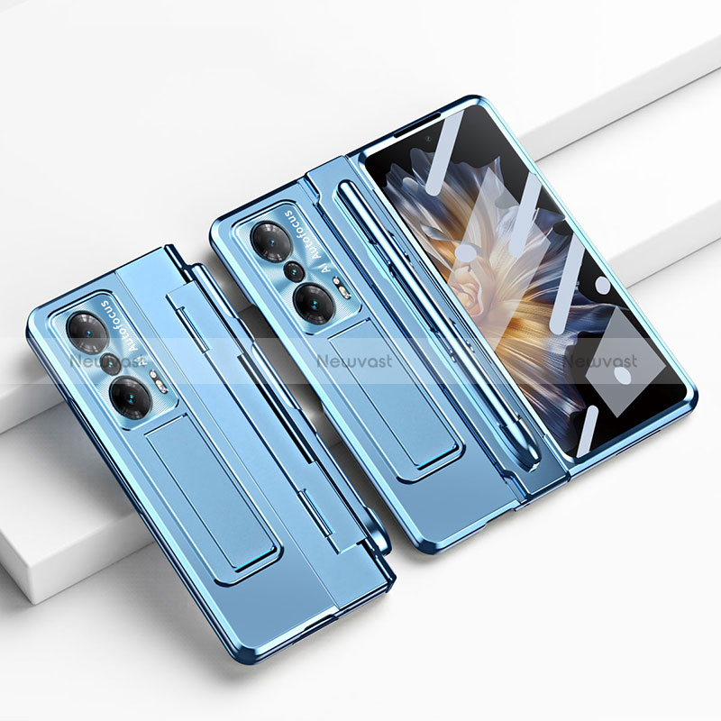 Hard Rigid Plastic Matte Finish Case Back Cover with Stand ZL1 for Huawei Honor Magic Vs Ultimate 5G Blue