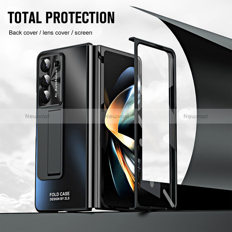 Hard Rigid Plastic Matte Finish Case Back Cover with Stand ZL1 for Samsung Galaxy Z Fold5 5G