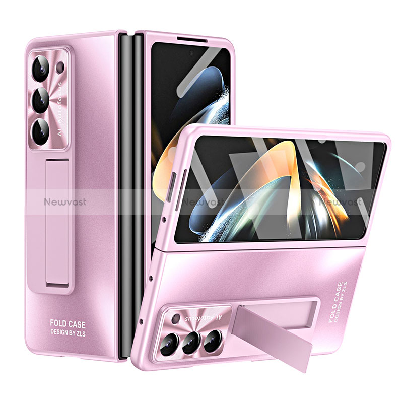 Hard Rigid Plastic Matte Finish Case Back Cover with Stand ZL1 for Samsung Galaxy Z Fold5 5G