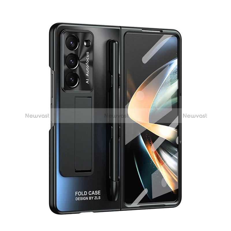 Hard Rigid Plastic Matte Finish Case Back Cover with Stand ZL2 for Samsung Galaxy Z Fold5 5G