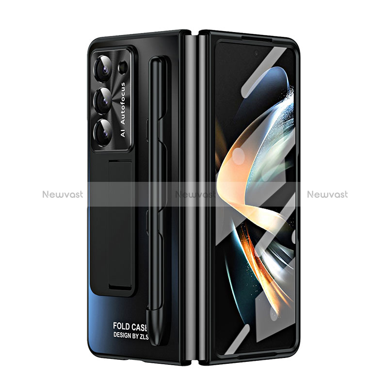 Hard Rigid Plastic Matte Finish Case Back Cover with Stand ZL2 for Samsung Galaxy Z Fold5 5G