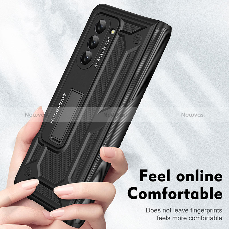 Hard Rigid Plastic Matte Finish Case Back Cover with Stand ZL4 for Samsung Galaxy Z Fold5 5G