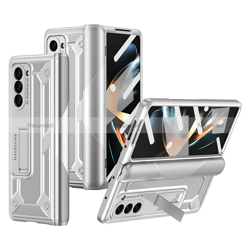 Hard Rigid Plastic Matte Finish Case Back Cover with Stand ZL4 for Samsung Galaxy Z Fold5 5G