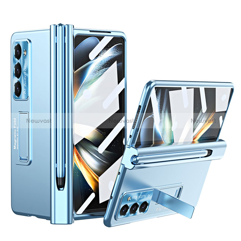 Hard Rigid Plastic Matte Finish Case Back Cover with Stand ZL5 for Samsung Galaxy Z Fold5 5G