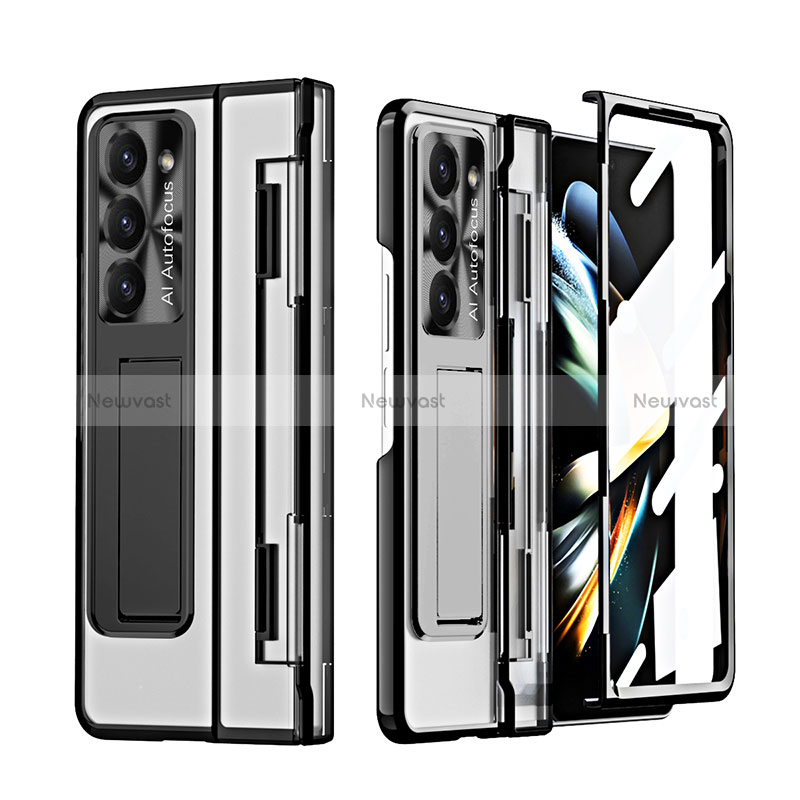 Hard Rigid Plastic Matte Finish Case Back Cover with Stand ZL6 for Samsung Galaxy Z Fold5 5G