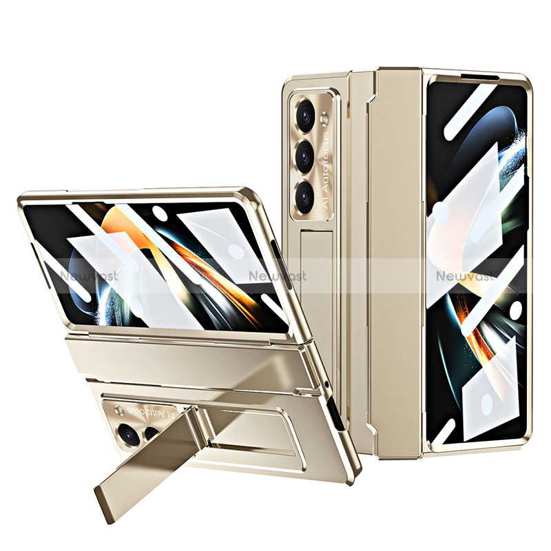 Hard Rigid Plastic Matte Finish Case Back Cover with Stand ZL7 for Samsung Galaxy Z Fold5 5G