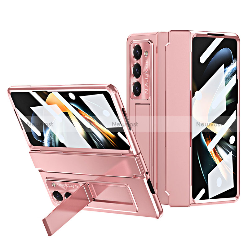 Hard Rigid Plastic Matte Finish Case Back Cover with Stand ZL7 for Samsung Galaxy Z Fold5 5G