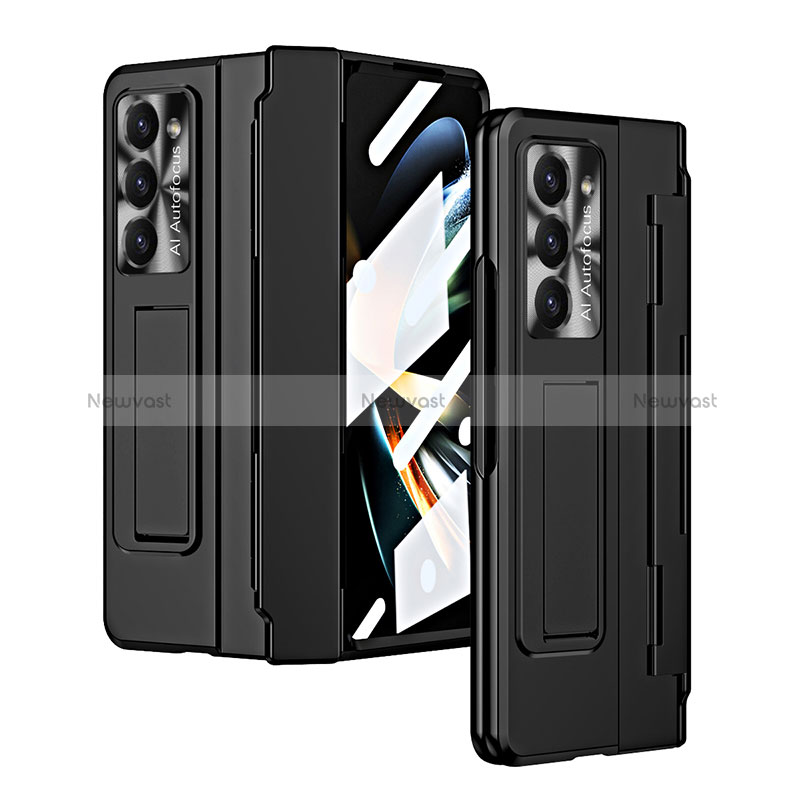 Hard Rigid Plastic Matte Finish Case Back Cover with Stand ZL7 for Samsung Galaxy Z Fold5 5G