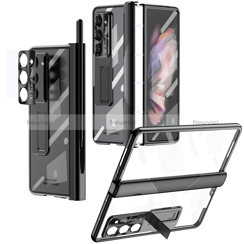 Hard Rigid Plastic Matte Finish Case Back Cover with Stand ZL8 for Samsung Galaxy Z Fold5 5G