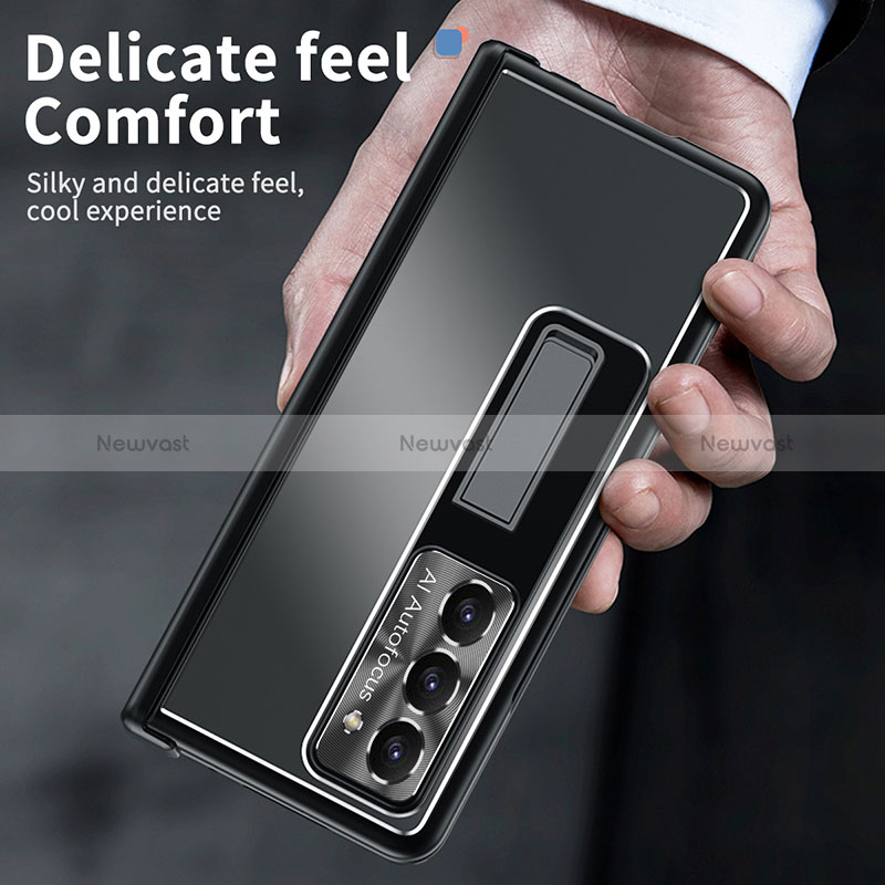 Hard Rigid Plastic Matte Finish Case Back Cover with Stand ZL9 for Samsung Galaxy Z Fold5 5G