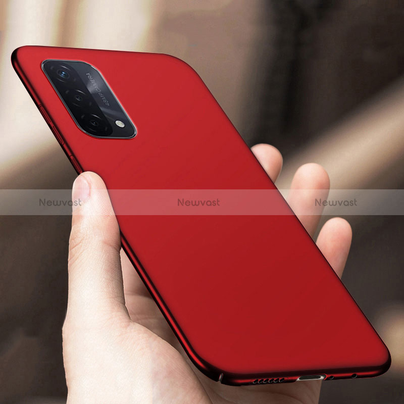 Hard Rigid Plastic Matte Finish Case Back Cover YK1 for Oppo A54 5G Red