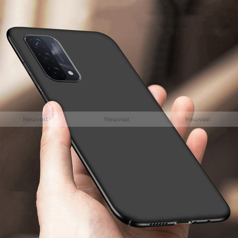 Hard Rigid Plastic Matte Finish Case Back Cover YK1 for Oppo A74 5G Black