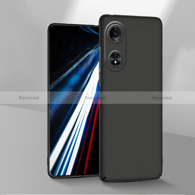 Hard Rigid Plastic Matte Finish Case Back Cover YK1 for Oppo A78 4G Black