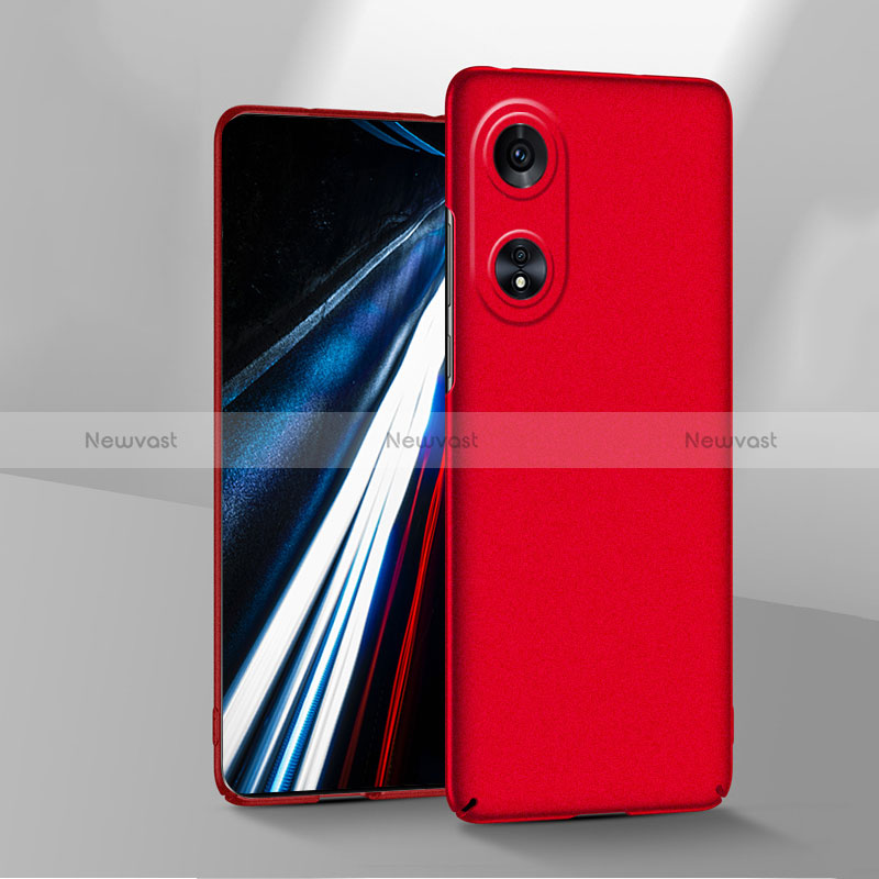 Hard Rigid Plastic Matte Finish Case Back Cover YK1 for Oppo A78 4G Red