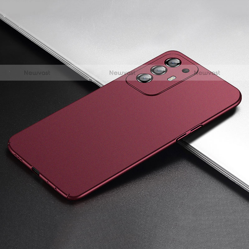 Hard Rigid Plastic Matte Finish Case Back Cover YK1 for Oppo A94 5G Red