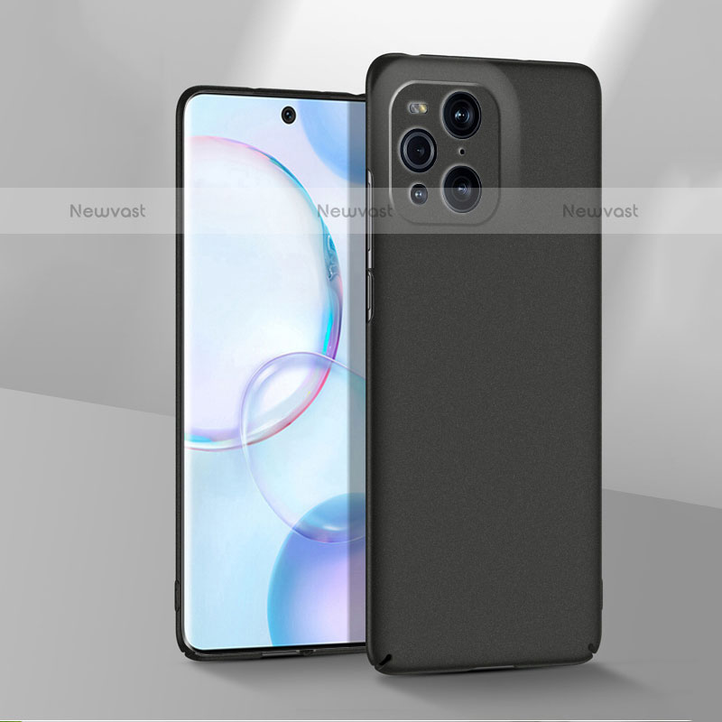 Hard Rigid Plastic Matte Finish Case Back Cover YK2 for Oppo Find X3 Pro 5G Black