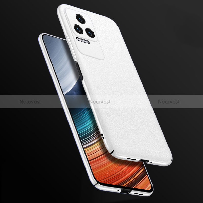 Hard Rigid Plastic Matte Finish Case Back Cover YK2 for Xiaomi Poco F4 5G White