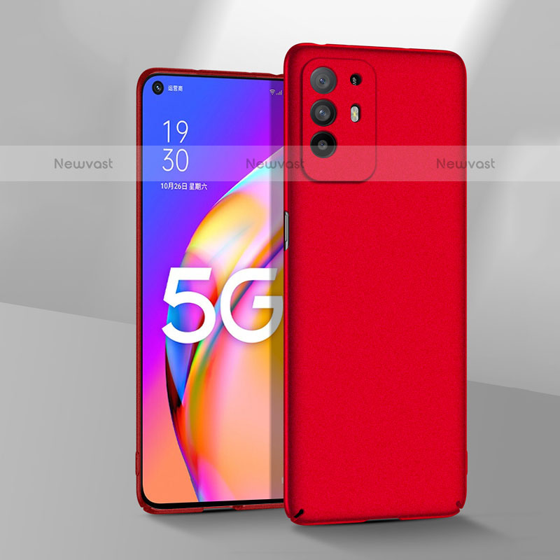 Hard Rigid Plastic Matte Finish Case Back Cover YK3 for Oppo A94 5G Red