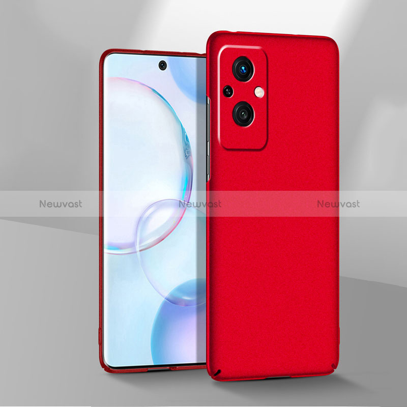 Hard Rigid Plastic Matte Finish Case Back Cover YK3 for Oppo A96 5G Red