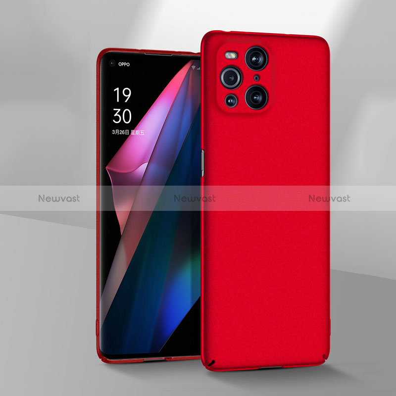 Hard Rigid Plastic Matte Finish Case Back Cover YK3 for Oppo Find X3 5G Red