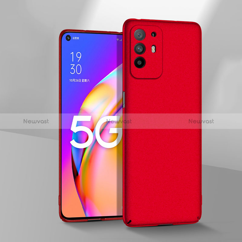 Hard Rigid Plastic Matte Finish Case Back Cover YK3 for Oppo Reno5 Z 5G Red