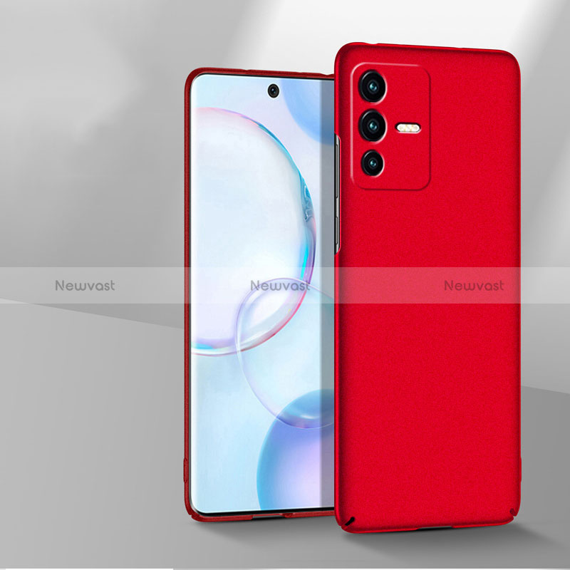 Hard Rigid Plastic Matte Finish Case Back Cover YK3 for Vivo V23 5G Red