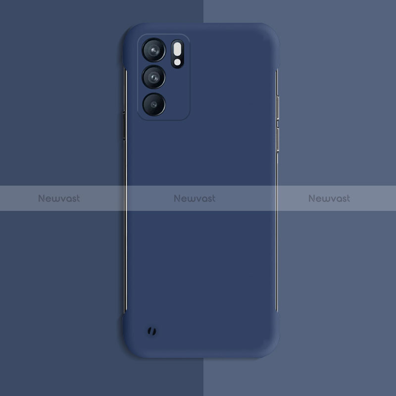 Hard Rigid Plastic Matte Finish Case Back Cover YK4 for Oppo Reno6 5G Blue