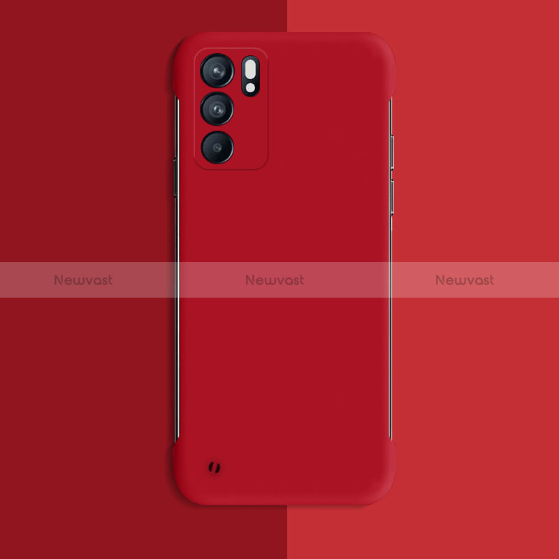 Hard Rigid Plastic Matte Finish Case Back Cover YK4 for Oppo Reno6 5G Red