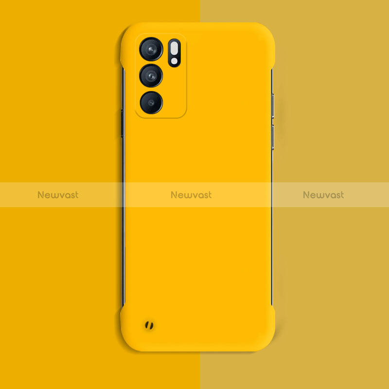 Hard Rigid Plastic Matte Finish Case Back Cover YK4 for Oppo Reno6 5G Yellow