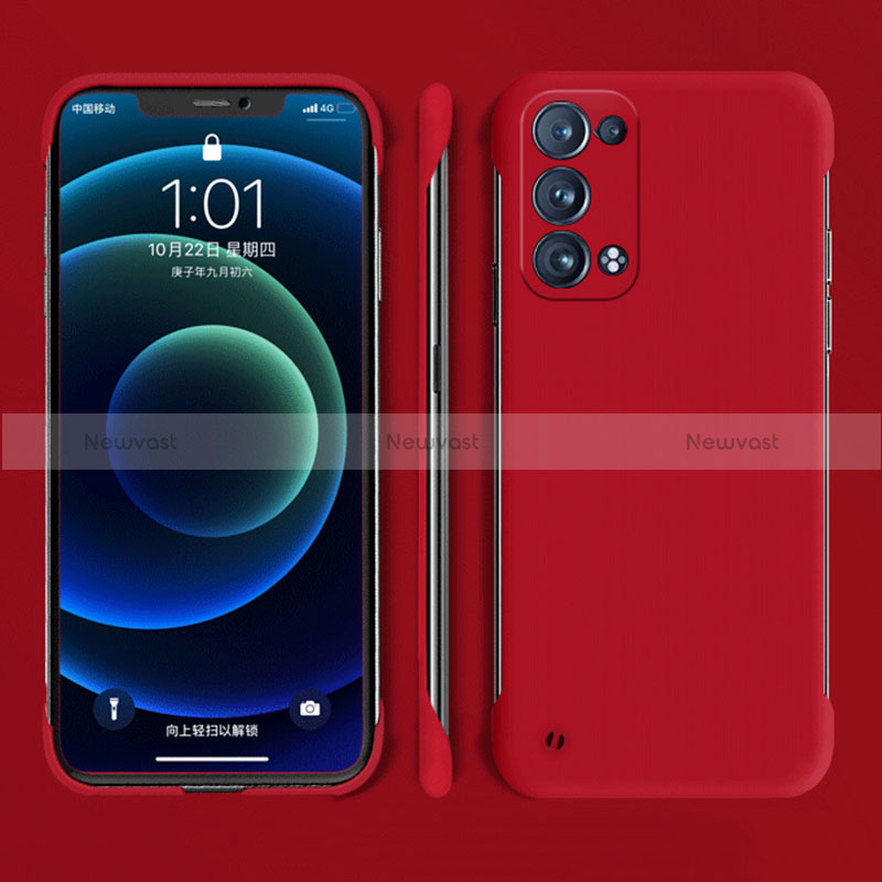 Hard Rigid Plastic Matte Finish Case Back Cover YK4 for Oppo Reno6 Pro+ Plus 5G Red